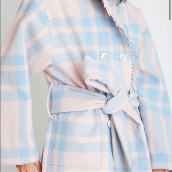 Love shack fancy plaid fringe wool coat EUC - Picture 10 of 10